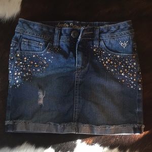 Girls size 10 R Justice denim skirt with jewels